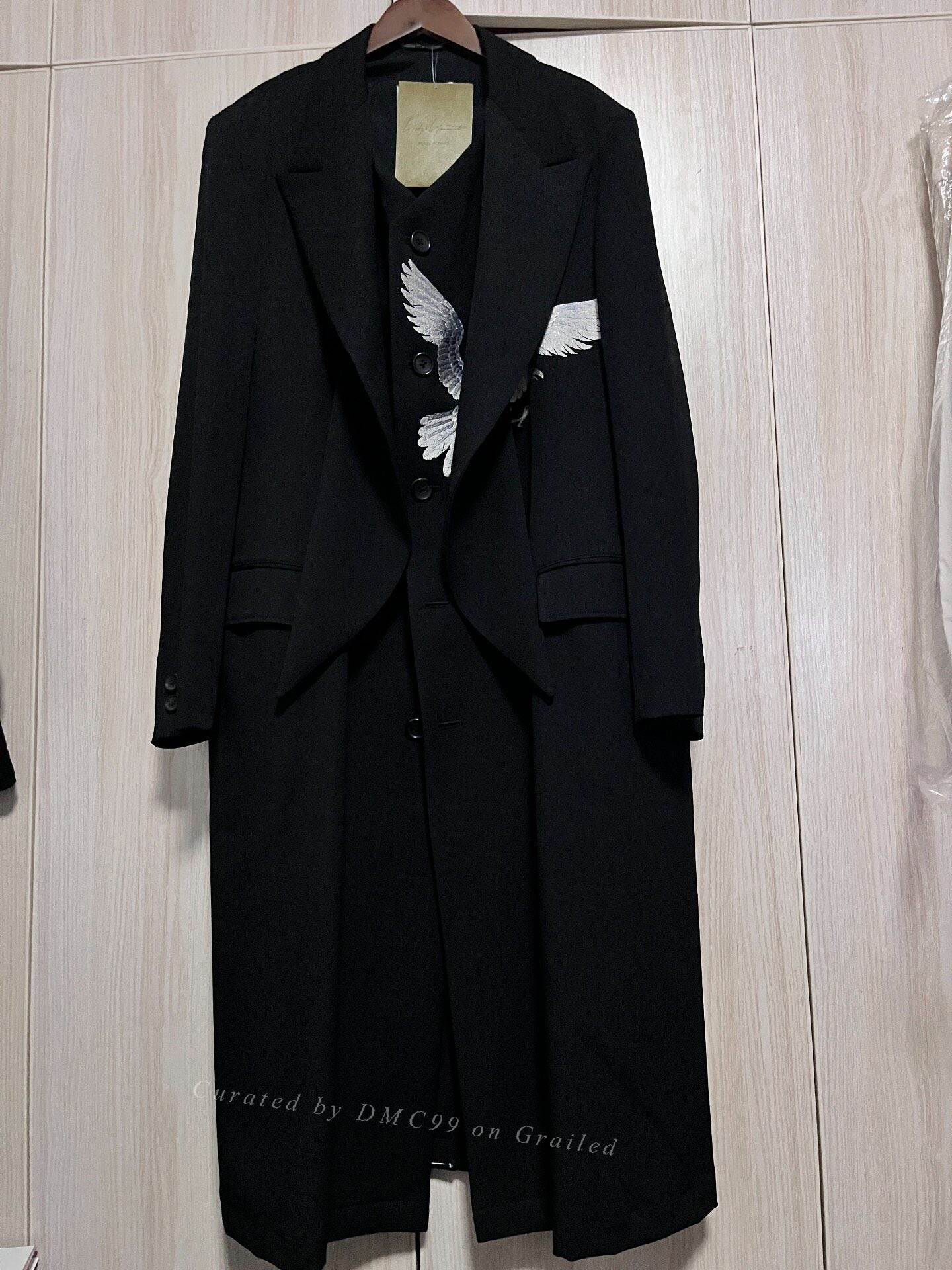 Yohji Yamamoto 22AW Embroidered Crow Coat