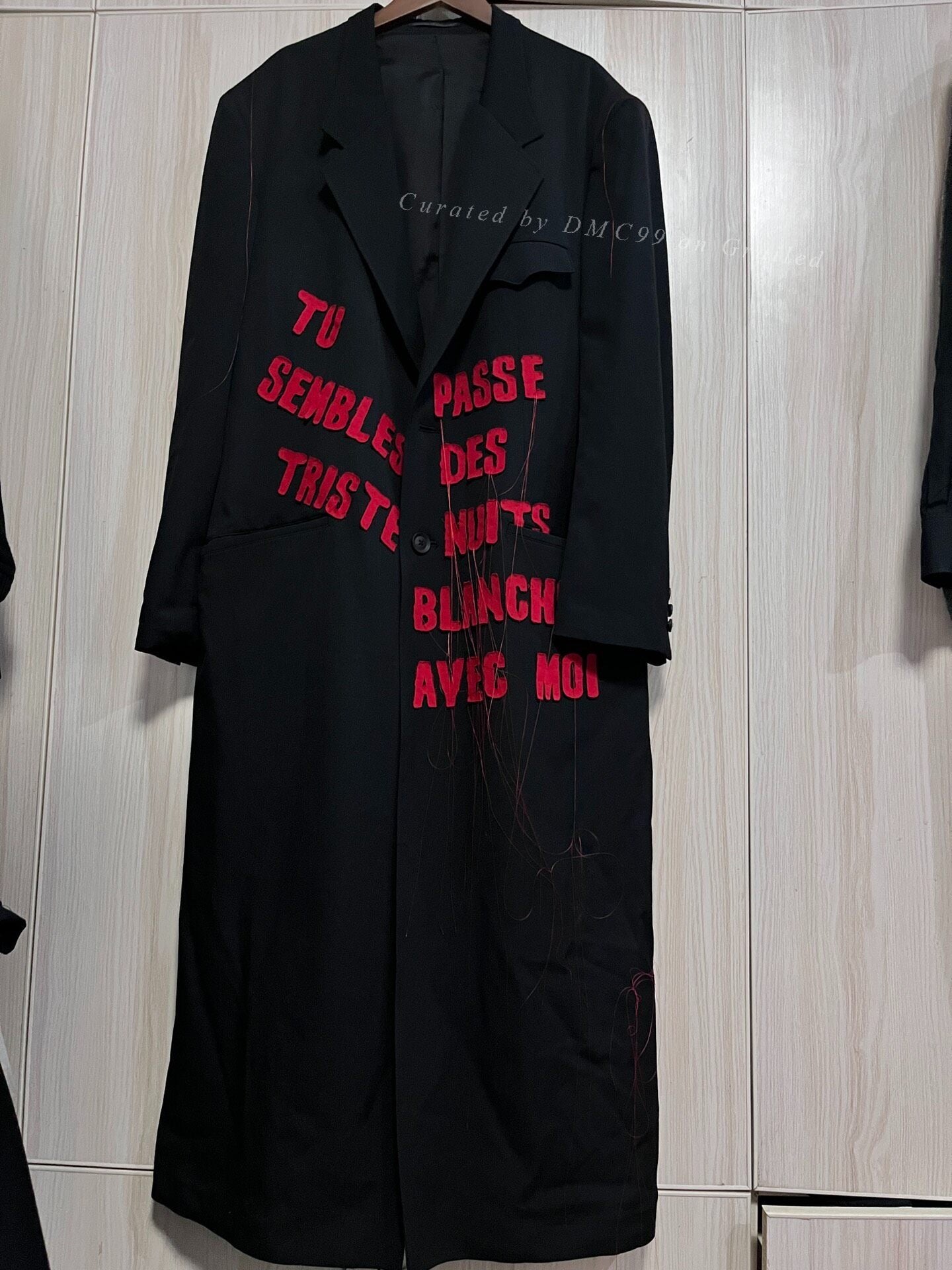 Yohji Yamamoto 24AW Red Slogan Coat