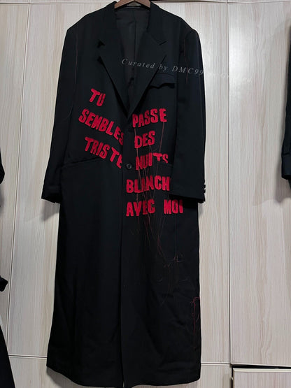 Yohji Yamamoto 24AW Red Slogan Coat