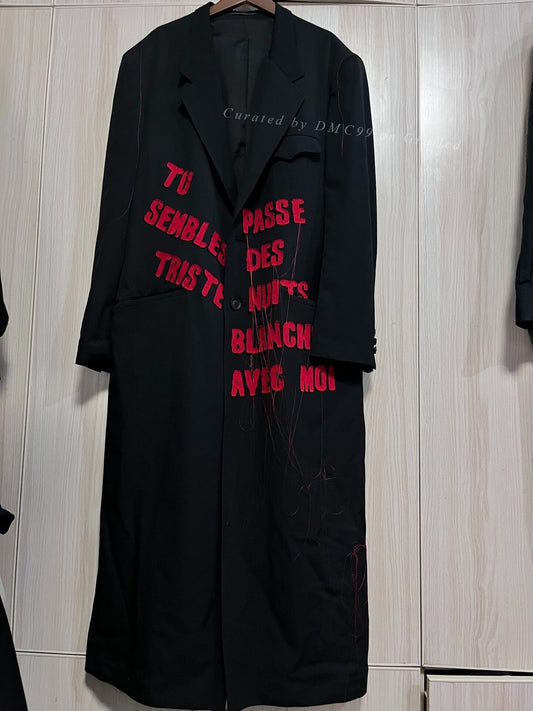 Yohji Yamamoto 24AW Red Slogan Coat