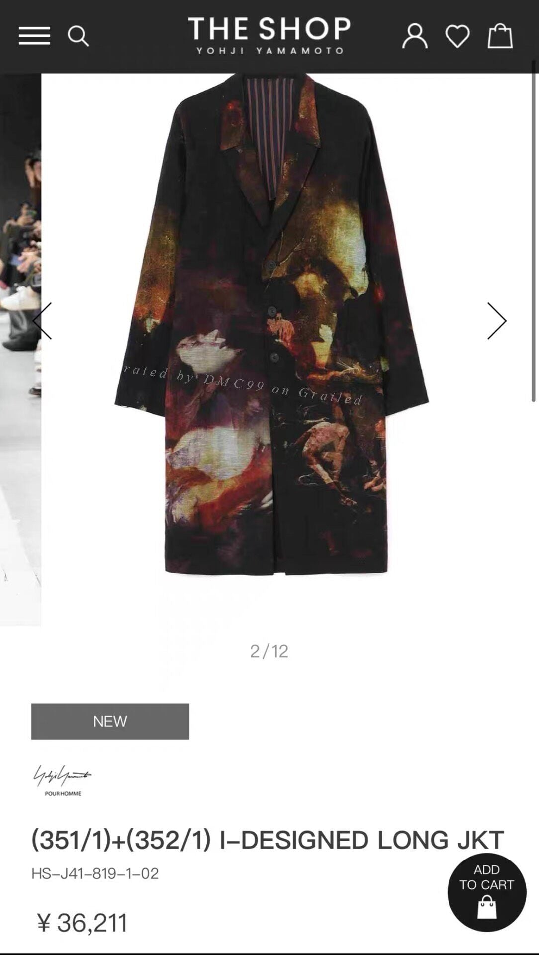 Yohji Yamamoto 24ss Oil Painting Coat