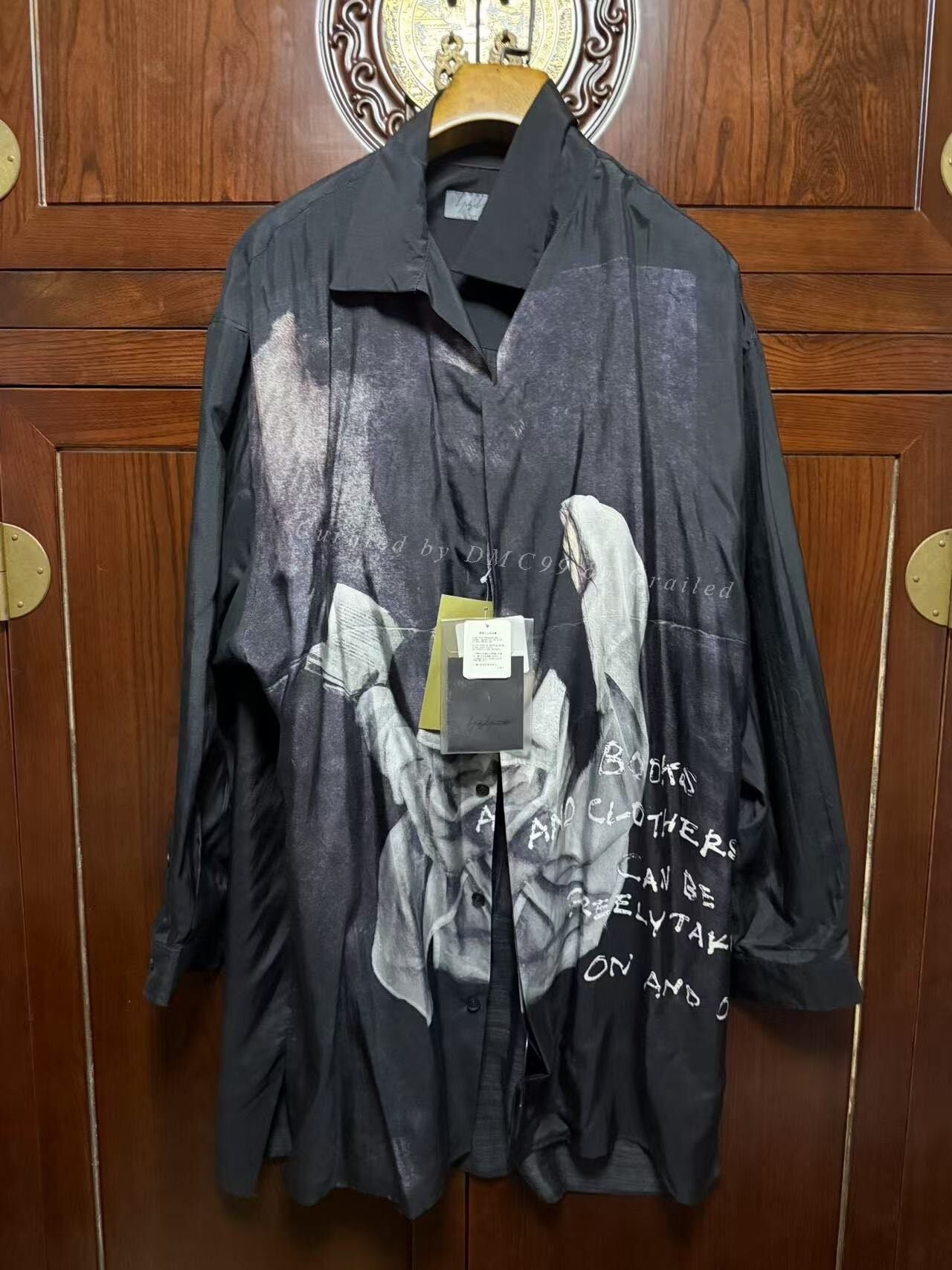 Yohji Yamamoto 23SS Silk Text Print Shirt
