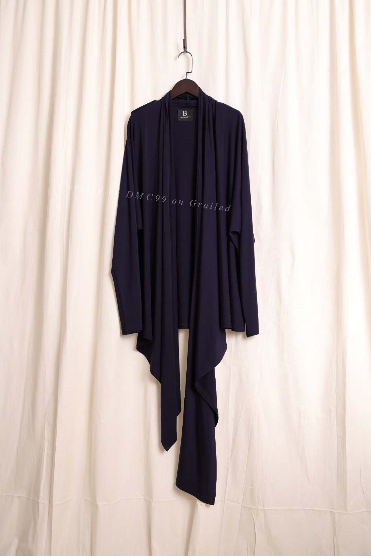 B Yohji Yamamoto Drape Collar Cardigan