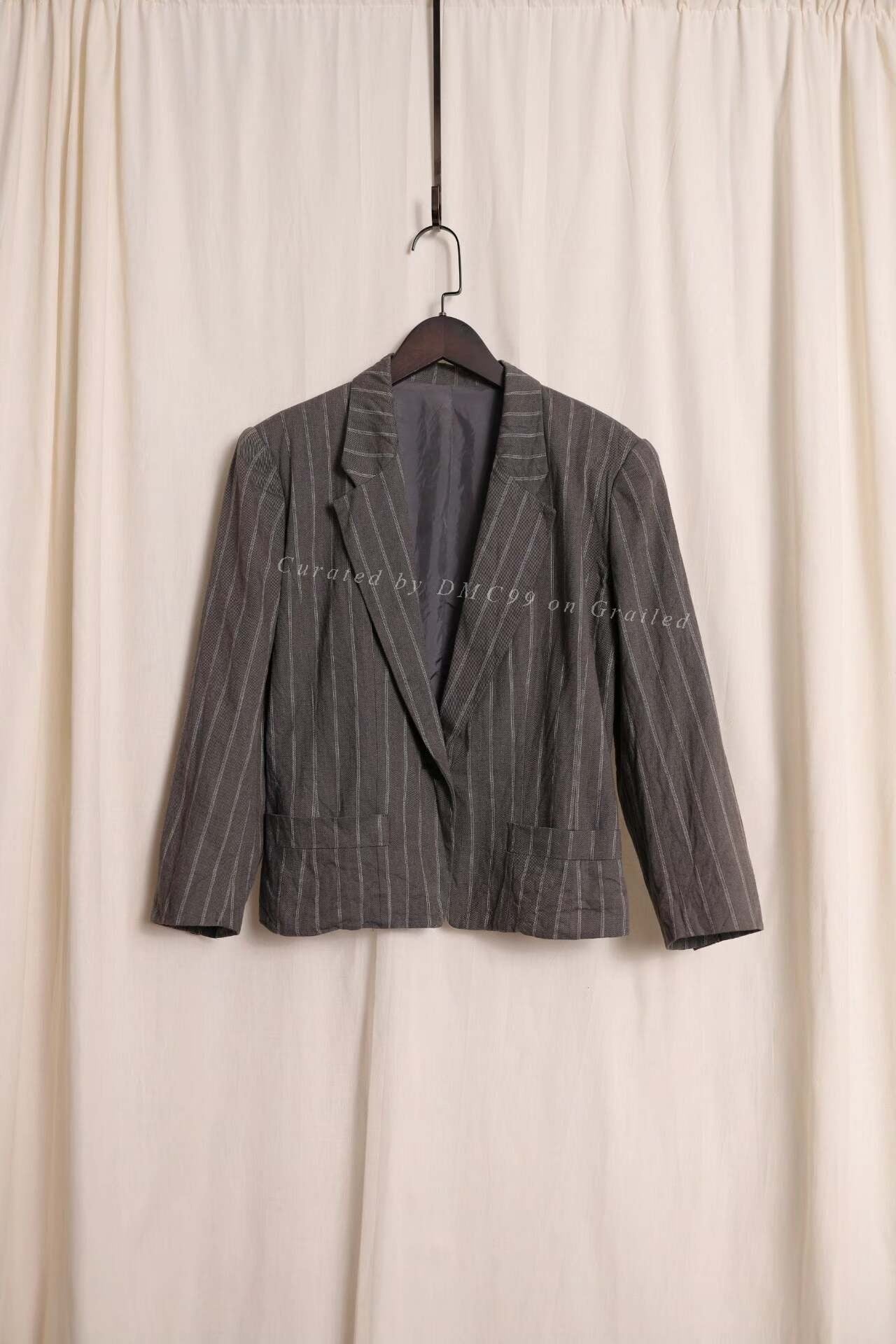 Y's by Yohji Yamamoto Gray Stripe Coat