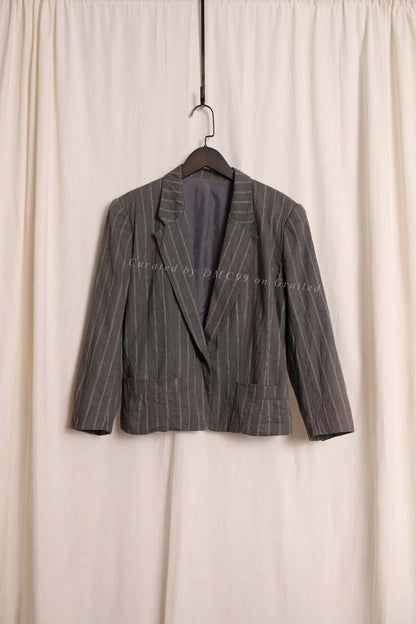 Y's by Yohji Yamamoto Gray Stripe Coat