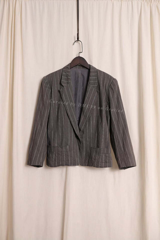 Y's by Yohji Yamamoto Gray Stripe Coat