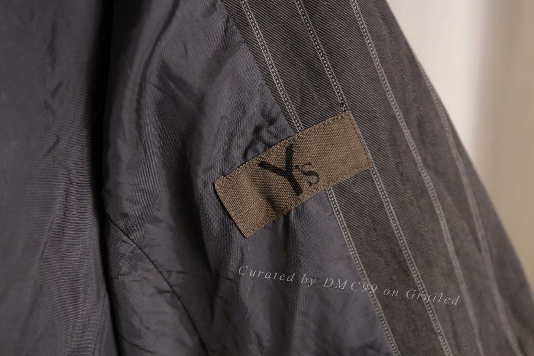Y's by Yohji Yamamoto Gray Stripe Coat