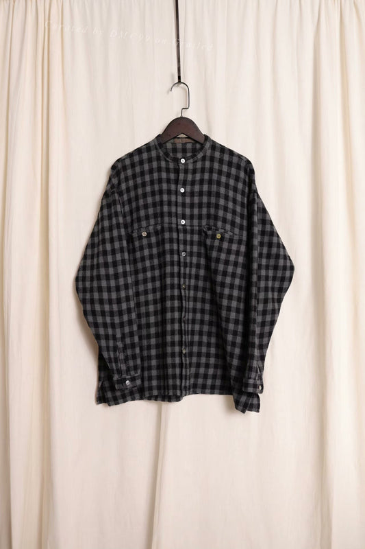 Y's for men Check Stand Collar Shirt