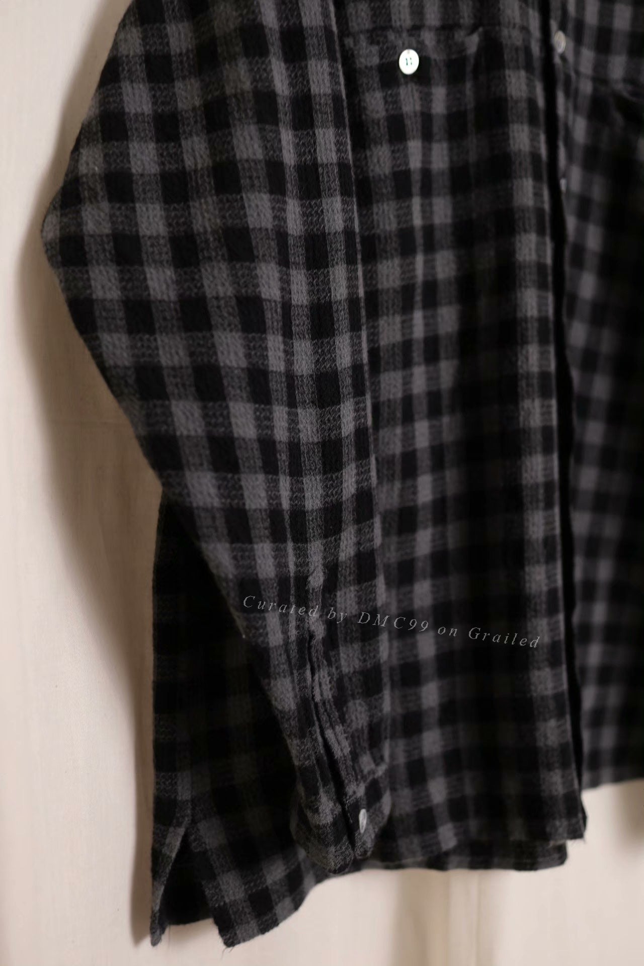 Y's for men Check Stand Collar Shirt