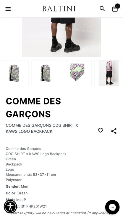 Comme des Garçons x KAWS Backpack