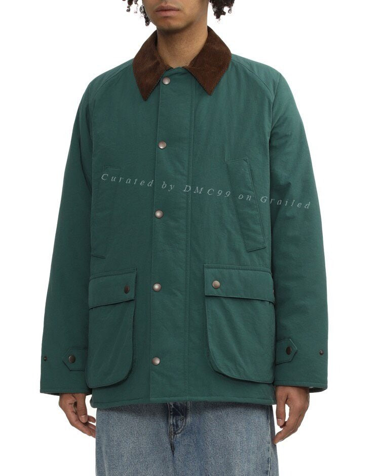 BEAMS Patchwork Collar Cargo Puffer Jacket