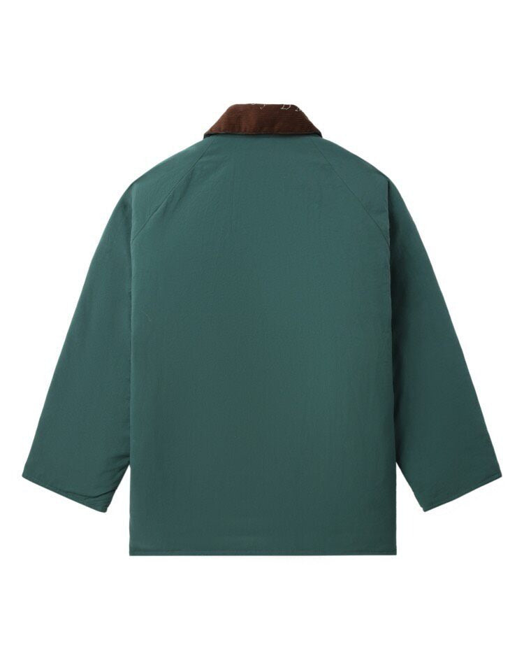BEAMS Patchwork Collar Cargo Puffer Jacket