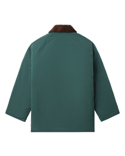 BEAMS Patchwork Collar Cargo Puffer Jacket