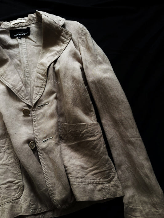 Comme des Garcons 2002 Deconstructed Linen Blazer