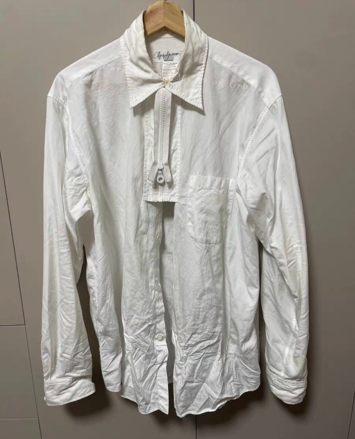 Yohji Yamamoto 95AW Runway Fixed Tie Shirt
