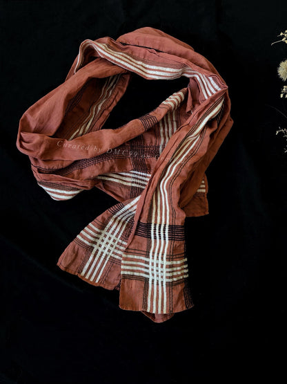 Dries Van Noten 90s Terracotta Cotton Scarf