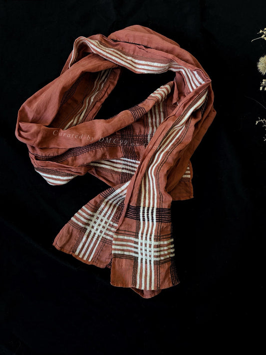 Dries Van Noten 90s Terracotta Cotton Scarf
