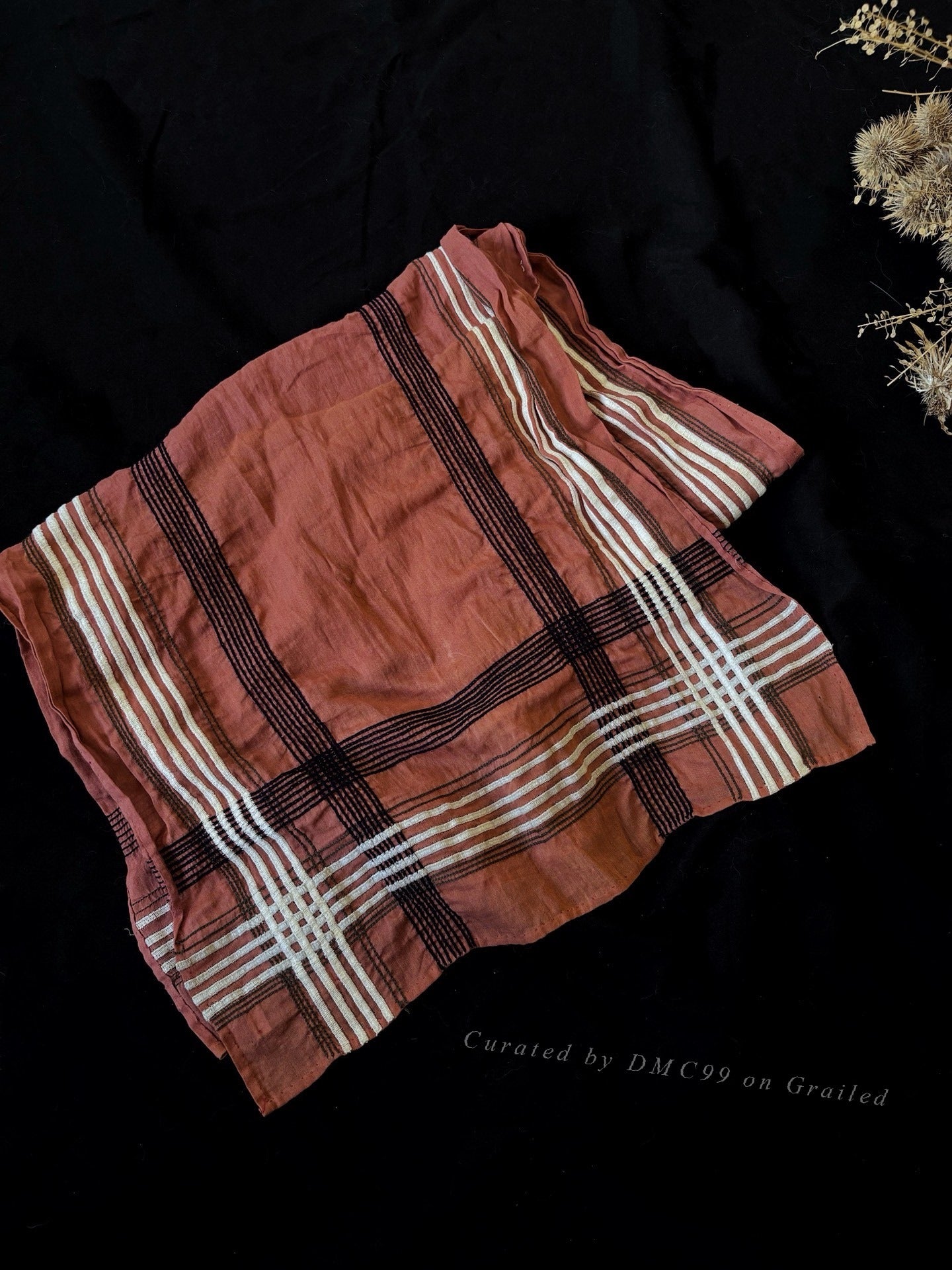 Dries Van Noten 90s Terracotta Cotton Scarf