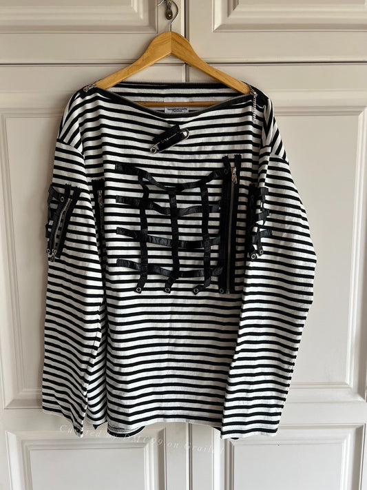 Takahiromiyashita The Soloist Striped Leather Longsleeve