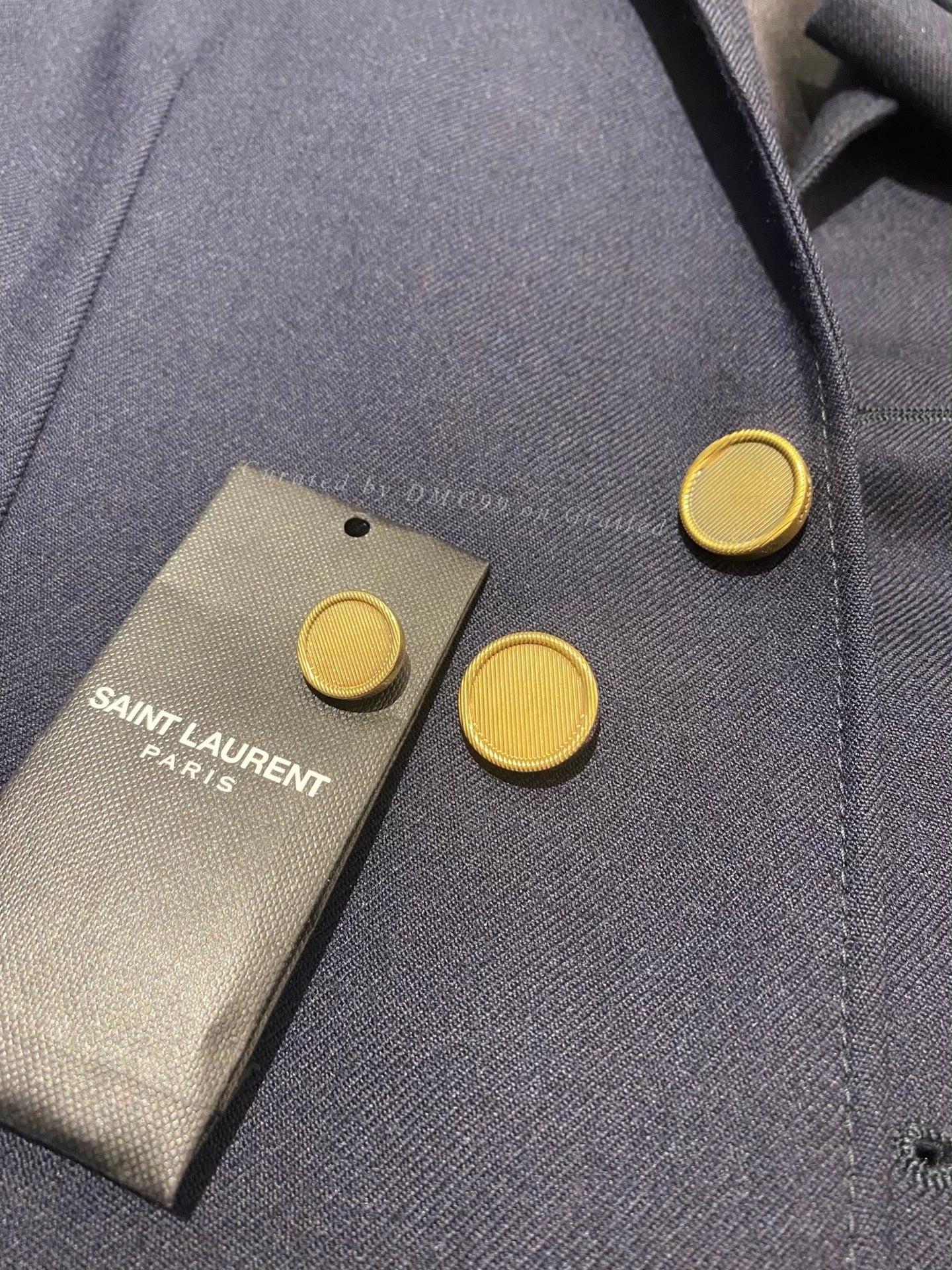 Saint Laurent SLP Wool Gold Button Blazer 48