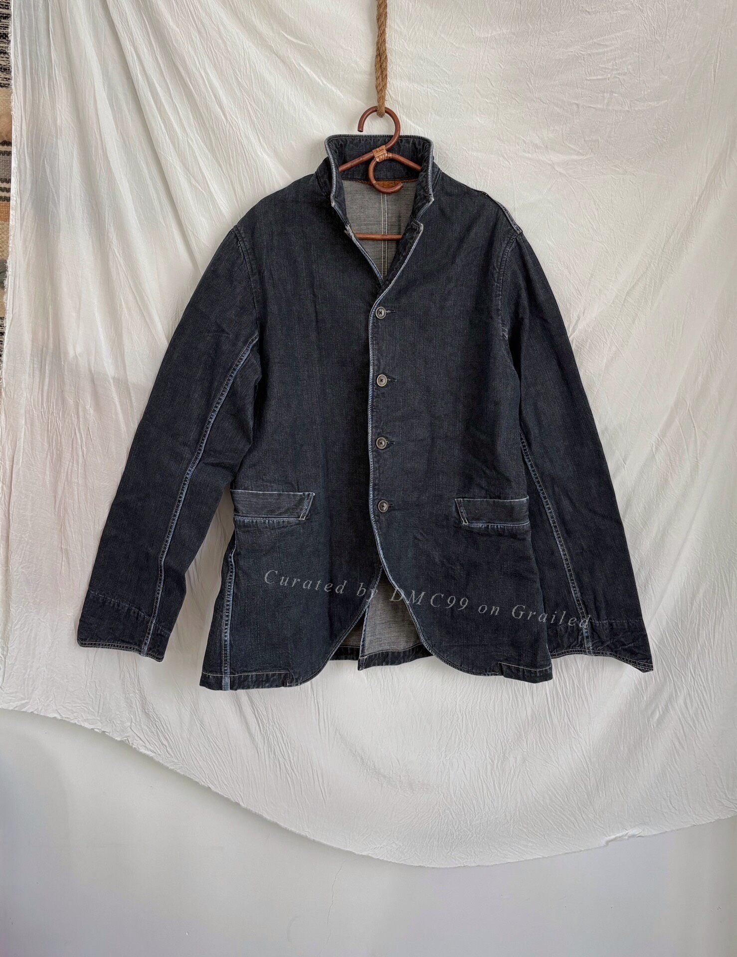 Kapital Vintage Denim Open-Front Blazer