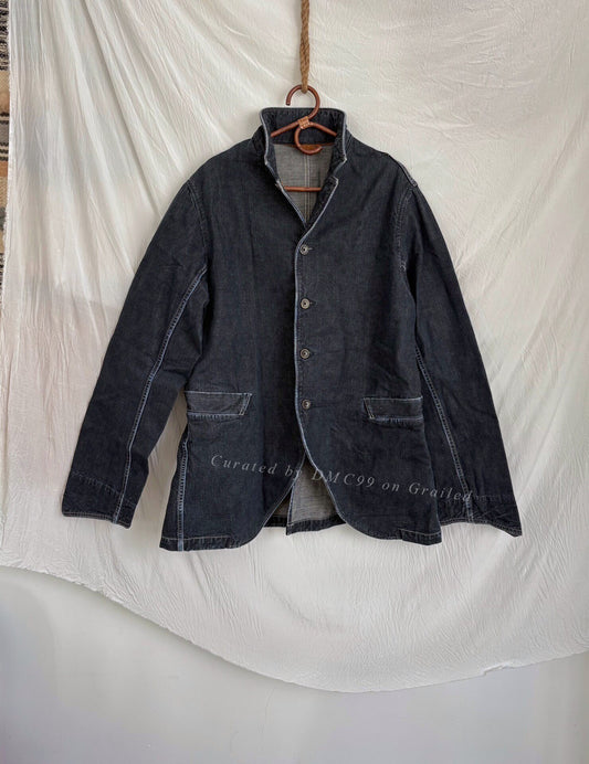 Kapital Vintage Denim Open-Front Blazer