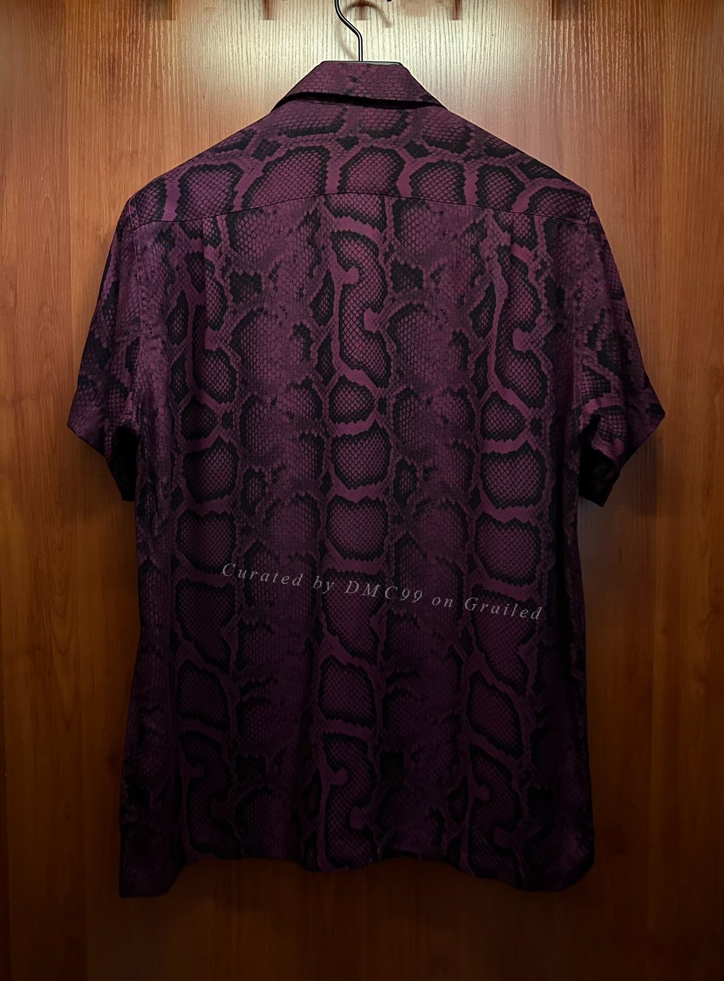 Wacko Maria Purple Snake Print Short-Sleeve Shirt