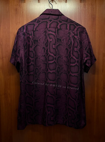 Wacko Maria Purple Snake Print Short-Sleeve Shirt