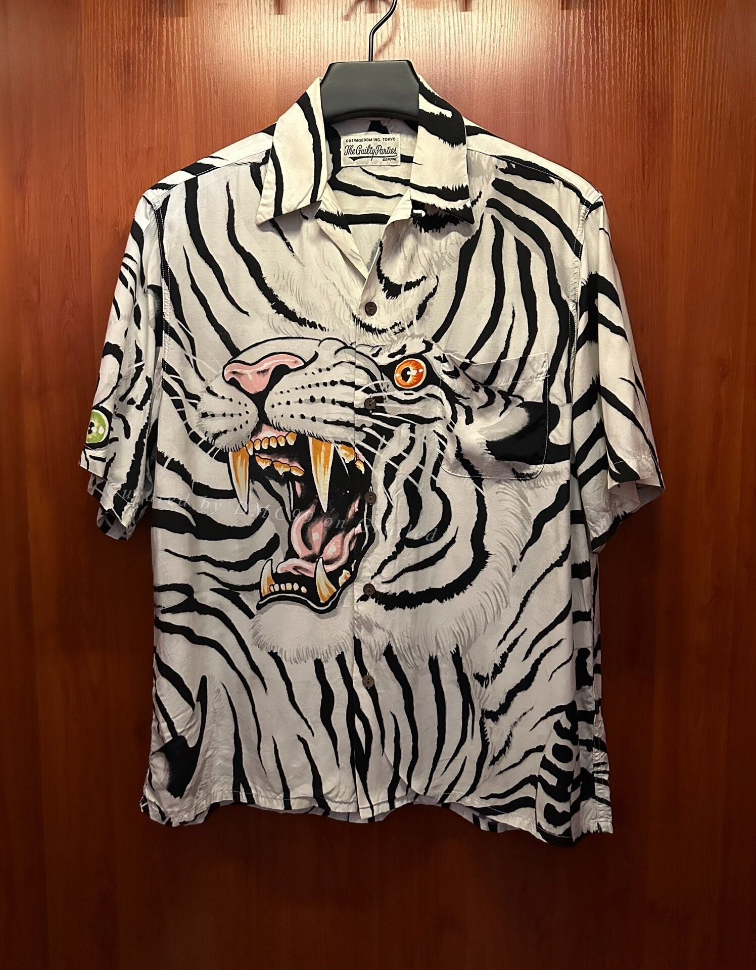 Wacko Maria White Tiger Head Short-Sleeve Shirt
