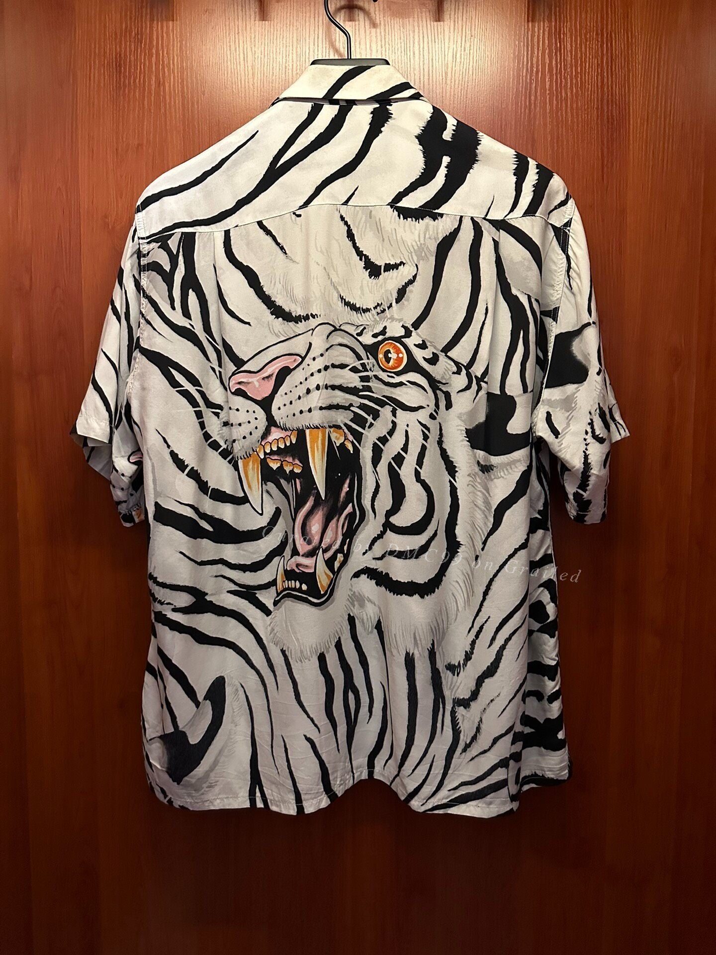 Wacko Maria White Tiger Head Short-Sleeve Shirt