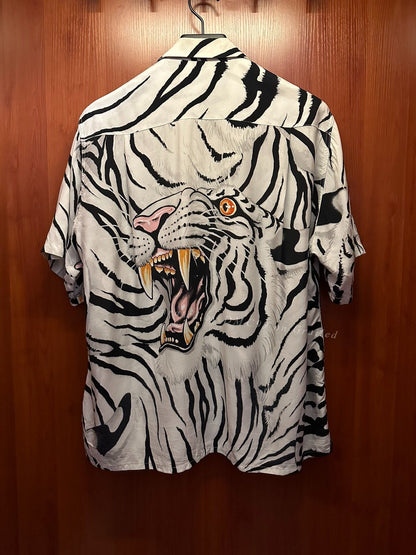 Wacko Maria White Tiger Head Short-Sleeve Shirt