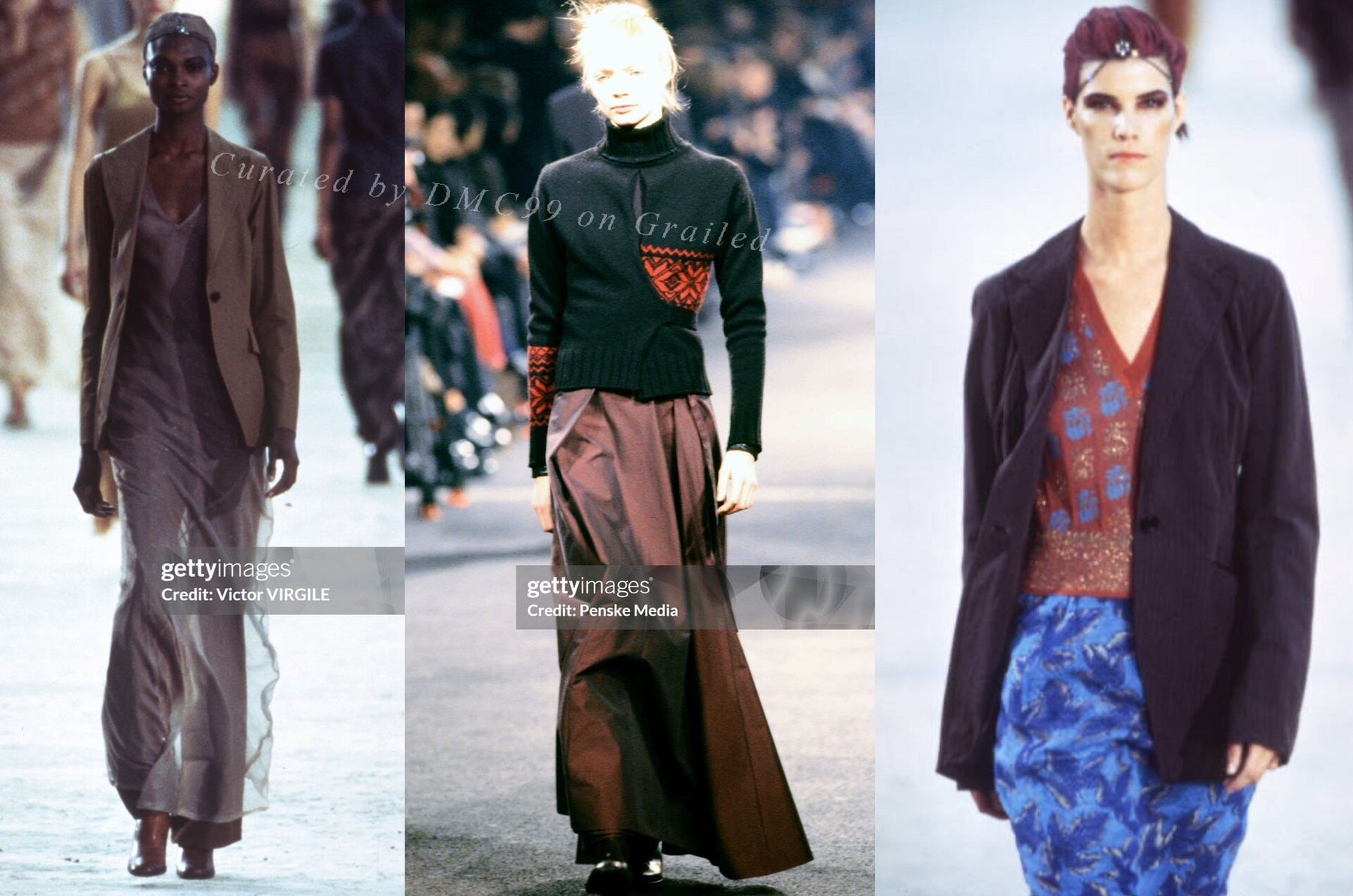 Dries Van Noten 90s Iridescent Loose Suit Set
