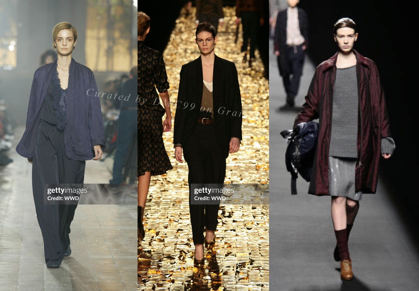 Dries Van Noten 90s Iridescent Loose Suit Set