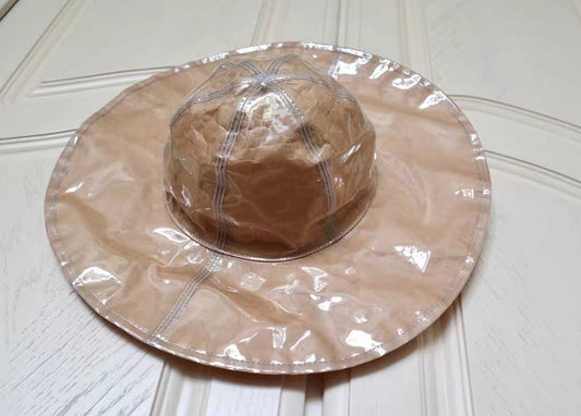 comme-des-garcons-shirt-17ss-pvc-wide-brim-hatONE SIZEBrownGently Used in Brown, ONE SIZE,Gently Used