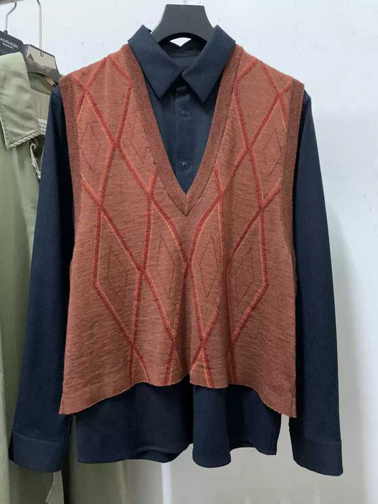 【maison-martin-margiela】-pure-wool-sweater-vestMen's / US M / EU 48-50 / 2OrangeNew in Orange, Men's / US M / EU 48-50 / 2,New