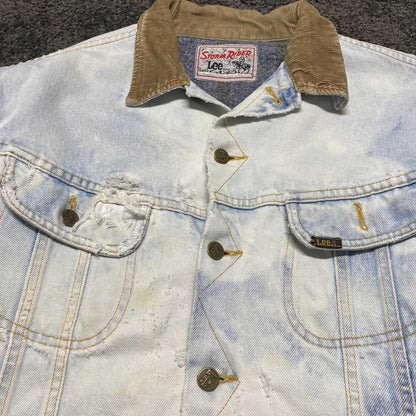 80s Storm Rider Lee Distressed Acid Wash Denim Jacket