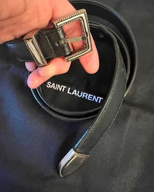 saint-laurent-single-buckle-belt30BlackGently Used in Black, 30,Gently Used