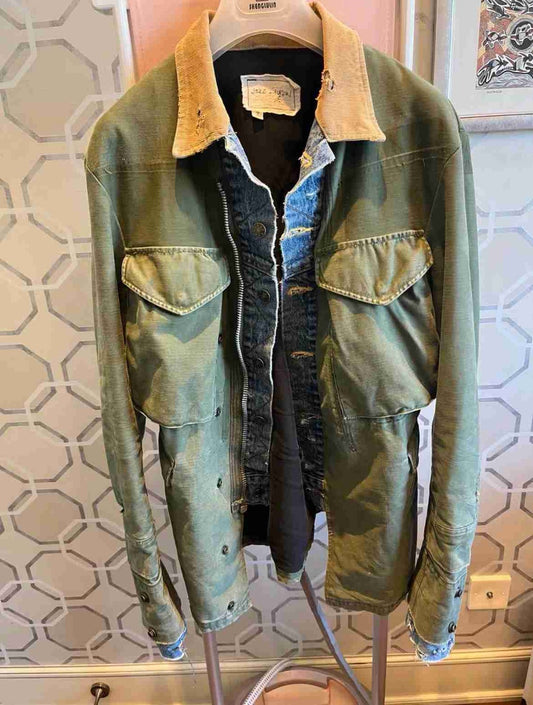 greg-lauren-patchwork-trucker-army-overcoat-jacket-size-2Men's / US M / EU 48-50 / 2Army greenGently Used in Army green, Men's / US M / EU 48-50 / 2,Gently Used