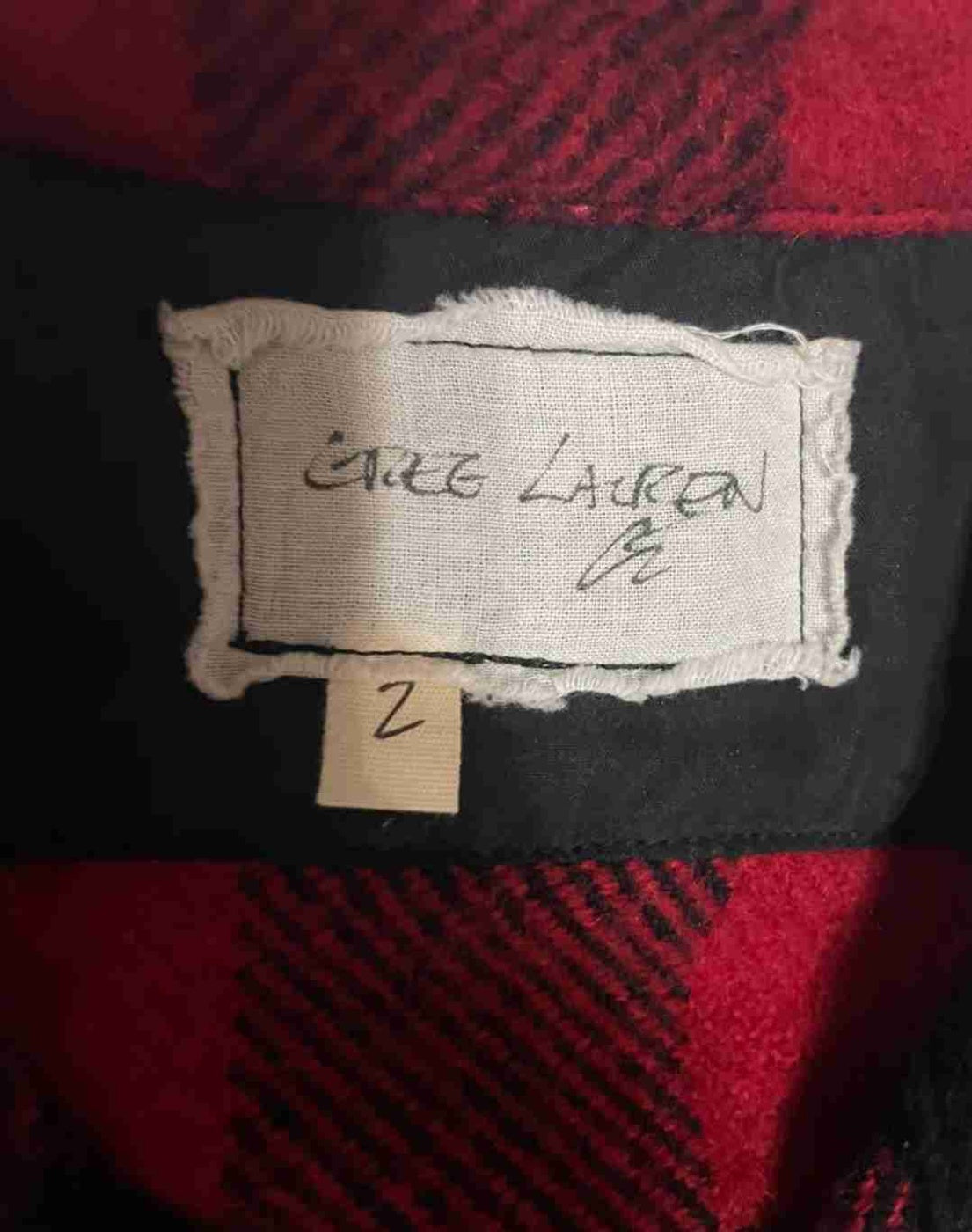 Greg Lauren Original Red White Checked Shirt Size 2