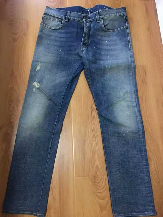 saint-laurent-vandalism-painted-jeansMen's / US 34 / EU 50BlueGently Used in Blue, Men's / US 34 / EU 50,Gently Used