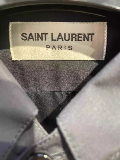 Saint Laurent Henry Collar Black Shirt