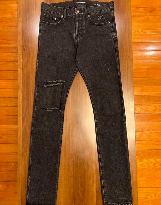 saint-laurent-grey-washed-and-embroidered-jeansMen's / US 29BlackGently Used in Black, Men's / US 29,Gently Used