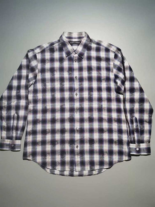 issey-miyake-plaid-seal-textured-long-sleeve-shirt-jacketMen's / US M / EU 48-50 / 2WhiteGently Used in White, Men's / US M / EU 48-50 / 2,Gently Used