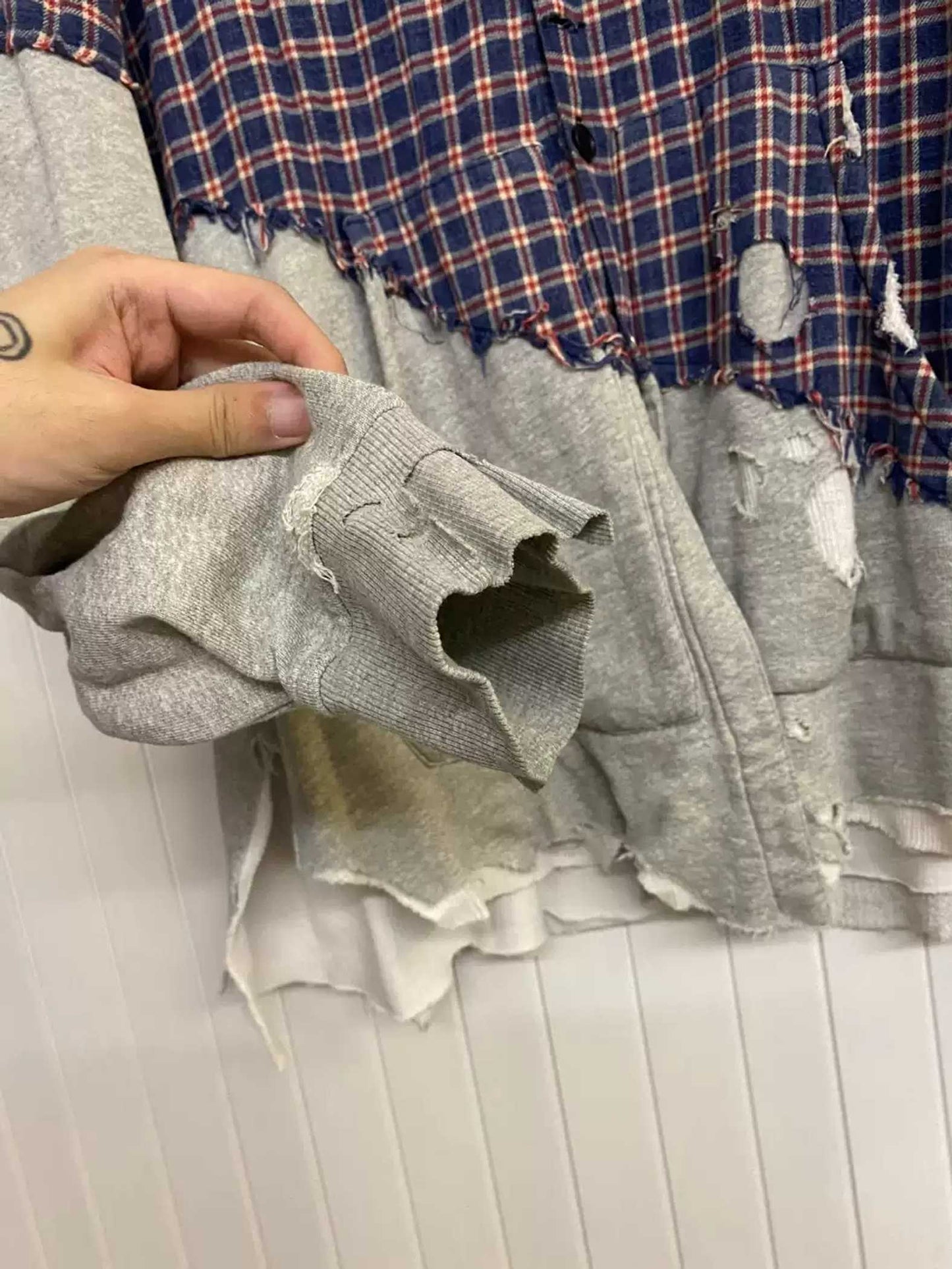 greg lauren 50/50 destroyed shirt