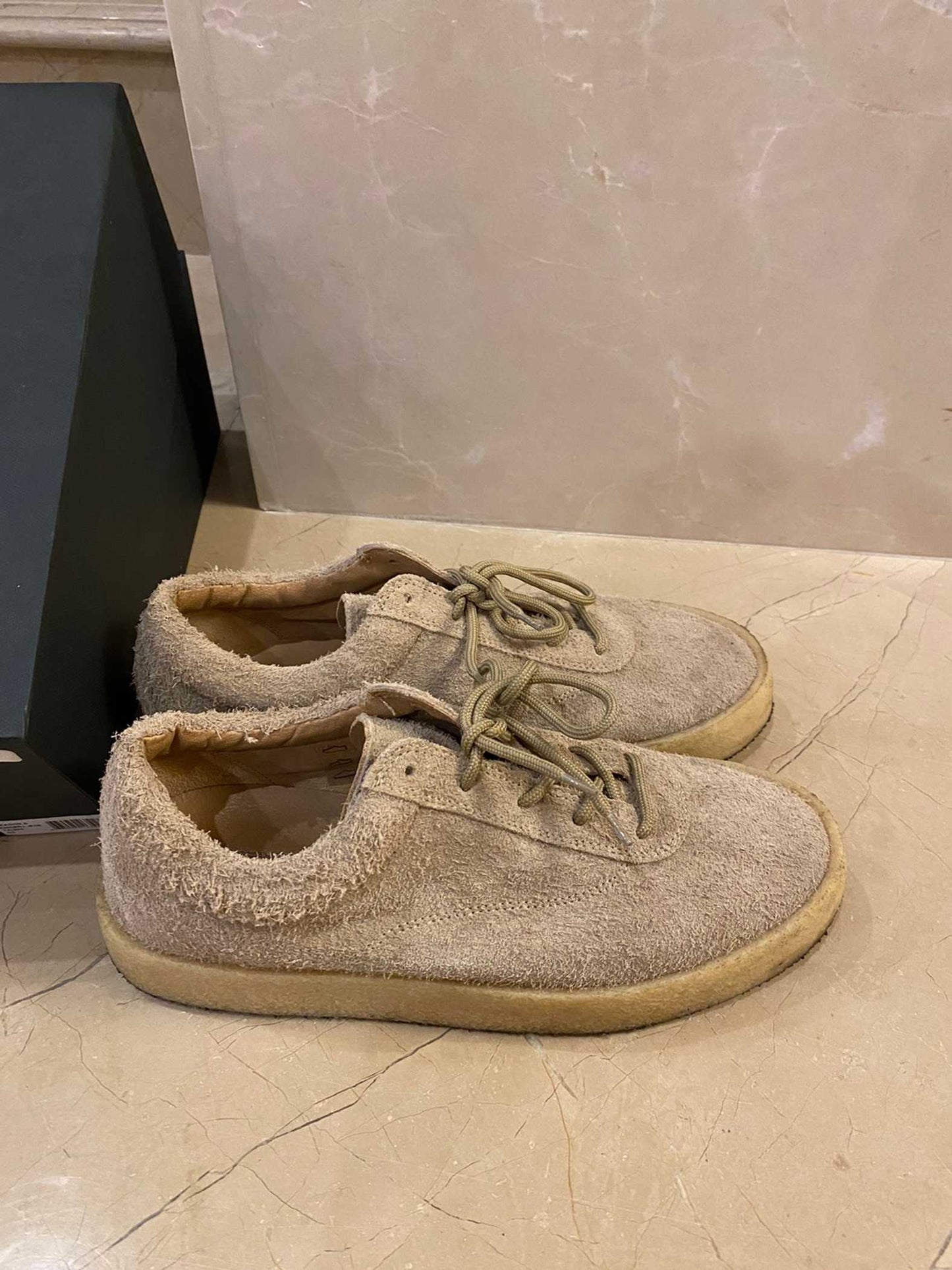 Taupe Thick Shaggy Suede Crepe Sneaker