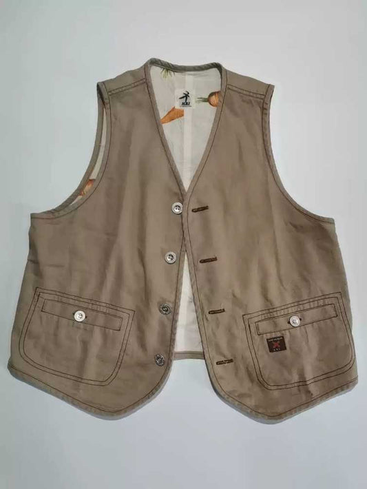 hai-sporting-cotton-khaki-pocket-carrot-print-vestMen's / US M / EU 48-50 / 2WhiteGently Used in White, Men's / US M / EU 48-50 / 2,Gently Used