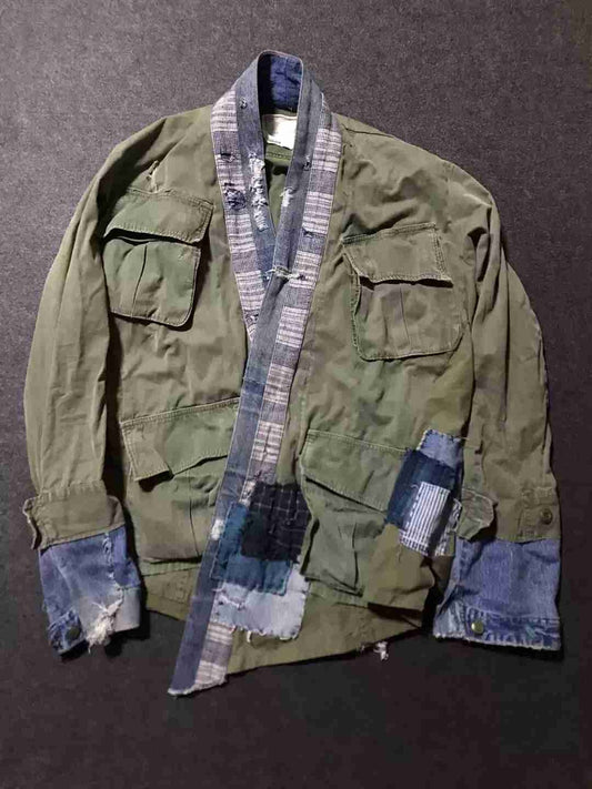 greg-lauren-army-green-patchwork-kimono-jacket-size-1Men's / US S / EU 44-46 / 1BlueGently Used in Blue, Men's / US S / EU 44-46 / 1,Gently Used