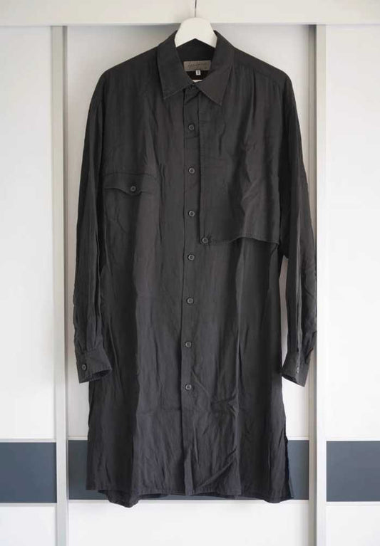 yohji-yamamoto-20aw-tencel-long-shirtMen's / US M / EU 48-50 / 2BlackGently Used in Black, Men's / US M / EU 48-50 / 2,Gently Used